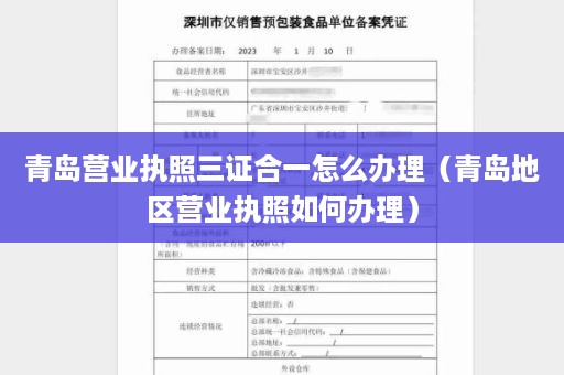 青岛营业执照三证合一怎么办理（青岛地区营业执照如何办理）