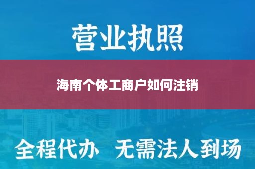 海南个体工商户如何注销