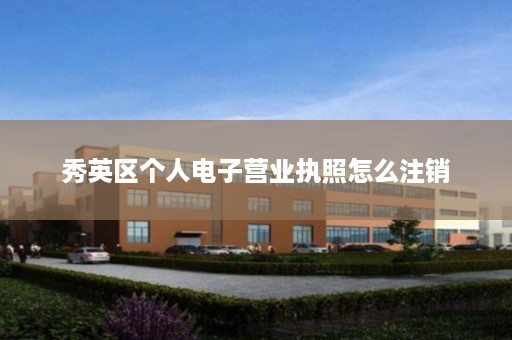 秀英区个人电子营业执照怎么注销