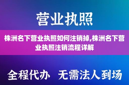 株洲名下营业执照如何注销掉,株洲名下营业执照注销流程详解