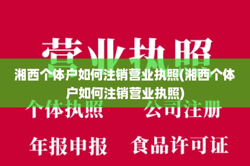 湘西个体户如何注销营业执照(湘西个体户如何注销营业执照)