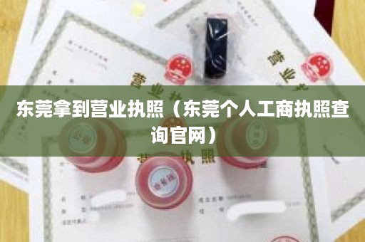 东莞拿到营业执照（东莞个人工商执照查询官网）