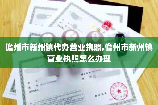 儋州市新州镇代办营业执照,儋州市新州镇营业执照怎么办理