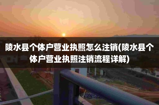 陵水县个体户营业执照怎么注销(陵水县个体户营业执照注销流程详解)