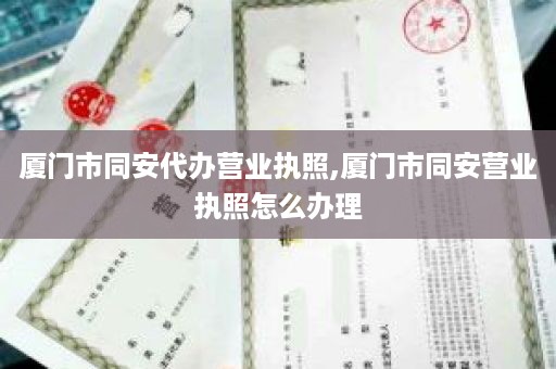 厦门市同安代办营业执照,厦门市同安营业执照怎么办理