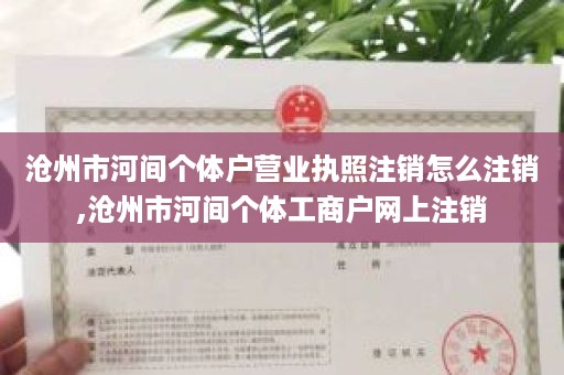 沧州市河间个体户营业执照注销怎么注销,沧州市河间个体工商户网上注销