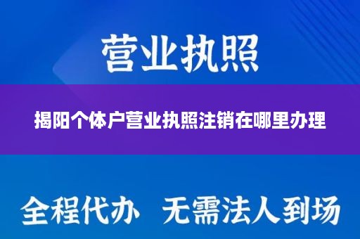 揭阳个体户营业执照注销在哪里办理