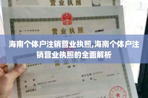 海南个体户注销营业执照,海南个体户注销营业执照的全面解析