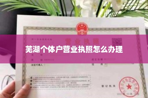 芜湖个体户营业执照怎么办理