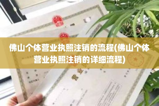 佛山个体营业执照注销的流程(佛山个体营业执照注销的详细流程)