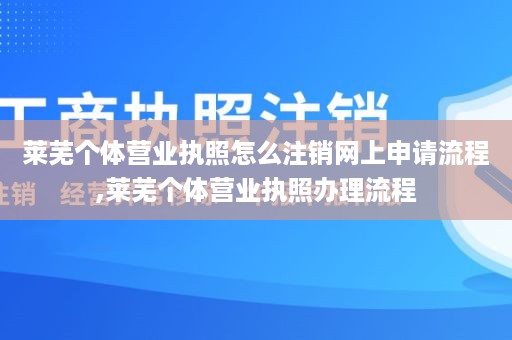 莱芜个体营业执照怎么注销网上申请流程,莱芜个体营业执照办理流程
