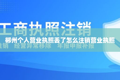 郴州个人营业执照丢了怎么注销营业执照
