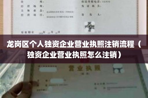 龙岗区个人独资企业营业执照注销流程（独资企业营业执照怎么注销）