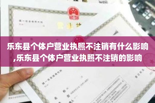 乐东县个体户营业执照不注销有什么影响,乐东县个体户营业执照不注销的影响