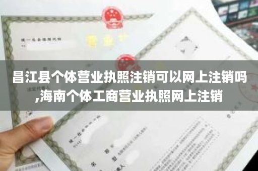 昌江县个体营业执照注销可以网上注销吗,海南个体工商营业执照网上注销
