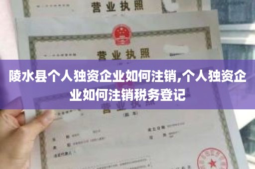 陵水县个人独资企业如何注销,个人独资企业如何注销税务登记