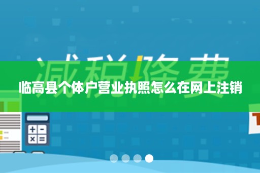临高县个体户营业执照怎么在网上注销