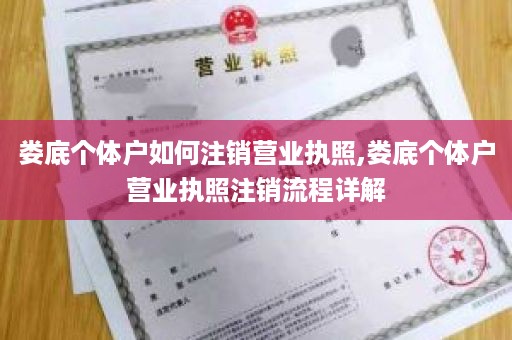娄底个体户如何注销营业执照,娄底个体户营业执照注销流程详解