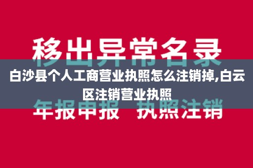 白沙县个人工商营业执照怎么注销掉,白云区注销营业执照