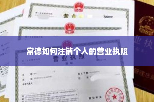 常德如何注销个人的营业执照