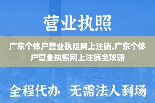广东个体户营业执照网上注销,广东个体户营业执照网上注销全攻略