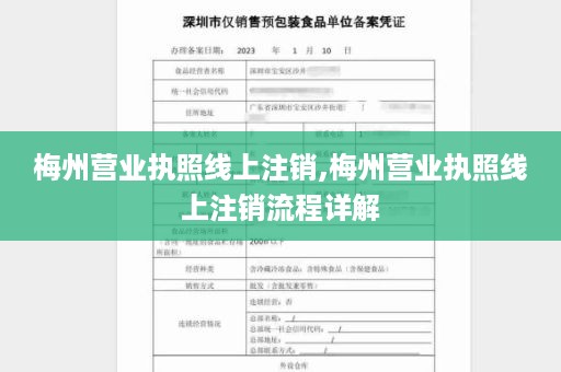 梅州营业执照线上注销,梅州营业执照线上注销流程详解