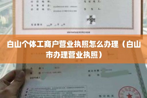 白山个体工商户营业执照怎么办理（白山市办理营业执照）