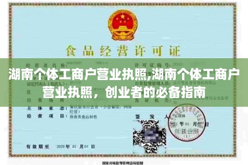 湖南个体工商户营业执照,湖南个体工商户营业执照，创业者的必备指南