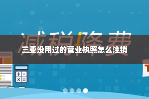 三亚没用过的营业执照怎么注销