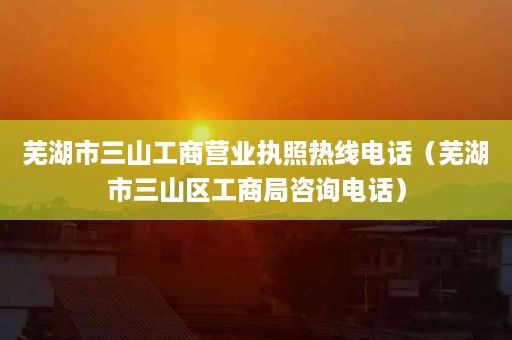 芜湖市三山工商营业执照热线电话（芜湖市三山区工商局咨询电话）