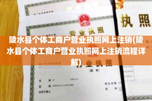 陵水县个体工商户营业执照网上注销(陵水县个体工商户营业执照网上注销流程详解)