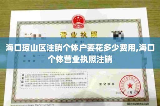 海口琼山区注销个体户要花多少费用,海口个体营业执照注销