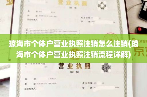 琼海市个体户营业执照注销怎么注销(琼海市个体户营业执照注销流程详解)