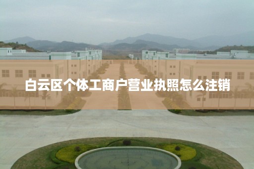 白云区个体工商户营业执照怎么注销