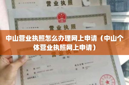 中山营业执照怎么办理网上申请（中山个体营业执照网上申请）