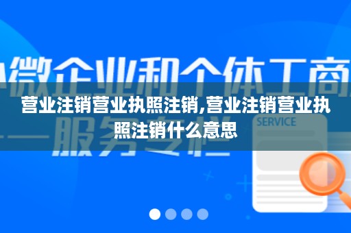 营业注销营业执照注销,营业注销营业执照注销什么意思