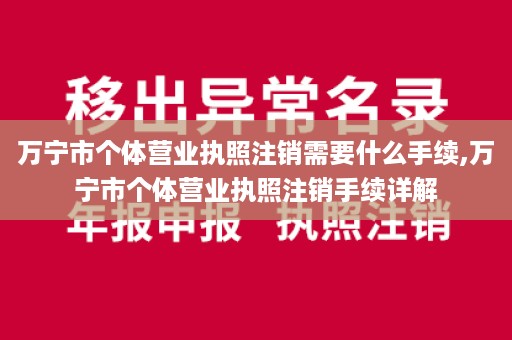 万宁市个体营业执照注销需要什么手续,万宁市个体营业执照注销手续详解