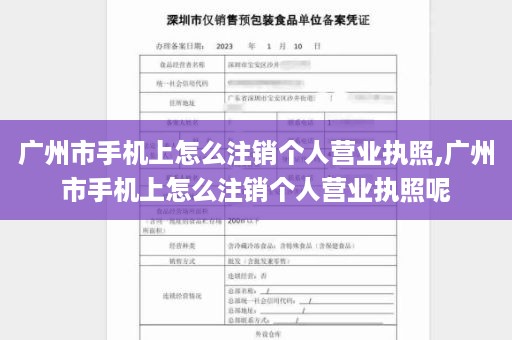 广州市手机上怎么注销个人营业执照,广州市手机上怎么注销个人营业执照呢