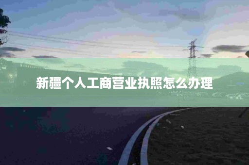 新疆个人工商营业执照怎么办理