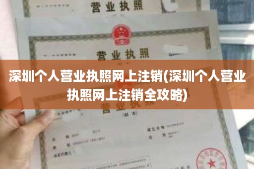 深圳个人营业执照网上注销(深圳个人营业执照网上注销全攻略)