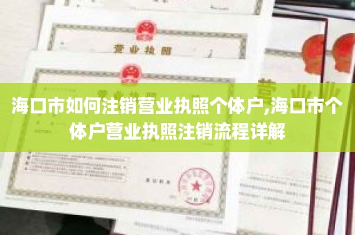 海口市如何注销营业执照个体户,海口市个体户营业执照注销流程详解