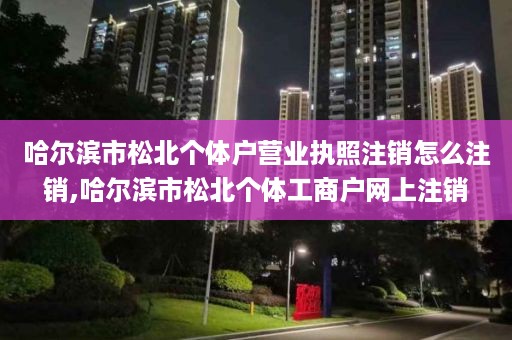 哈尔滨市松北个体户营业执照注销怎么注销,哈尔滨市松北个体工商户网上注销