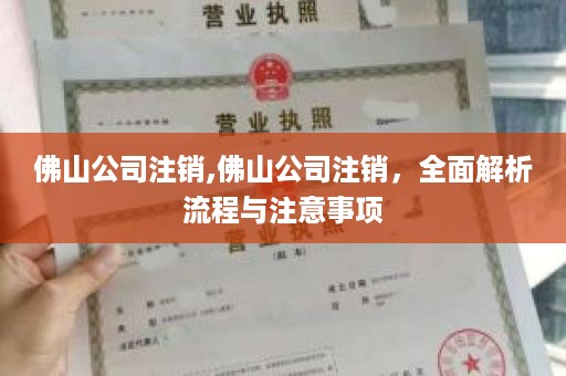 佛山公司注销,佛山公司注销，全面解析流程与注意事项