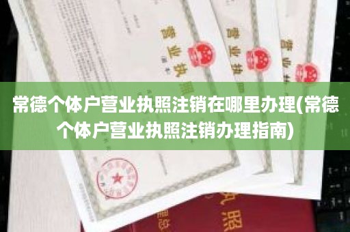 常德个体户营业执照注销在哪里办理(常德个体户营业执照注销办理指南)