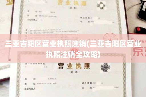 三亚吉阳区营业执照注销(三亚吉阳区营业执照注销全攻略)