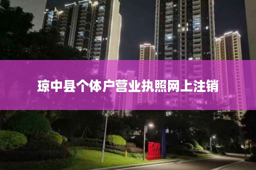 琼中县个体户营业执照网上注销