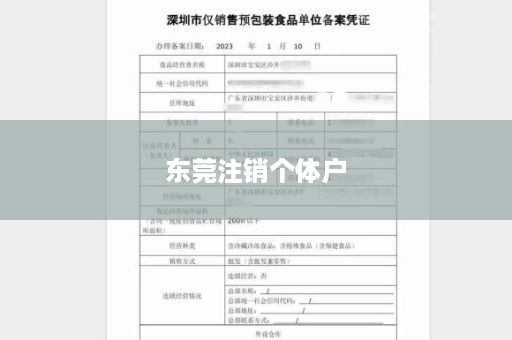 东莞注销个体户