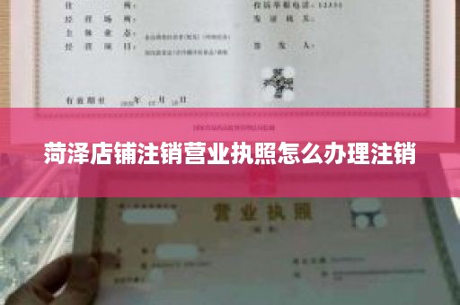 菏泽店铺注销营业执照怎么办理注销