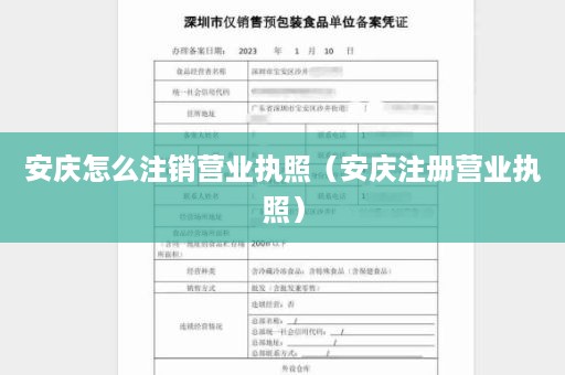 安庆怎么注销营业执照（安庆注册营业执照）