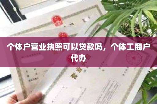 个体户营业执照可以贷款吗，个体工商户代办